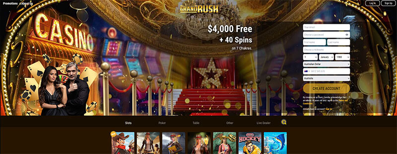Grand Rush Casino lobby screenshot